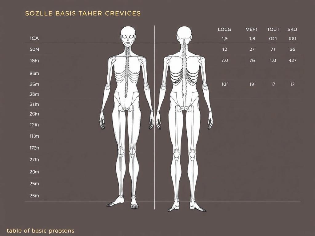 Анатомия для художников: пропорции тела. Таблица основных канонов